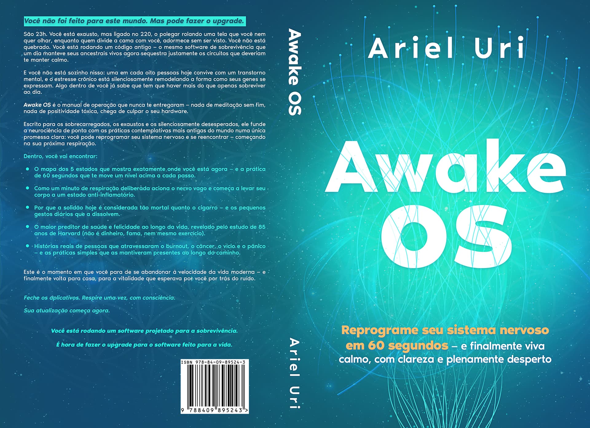 Awake OS — capa completa, frente e verso